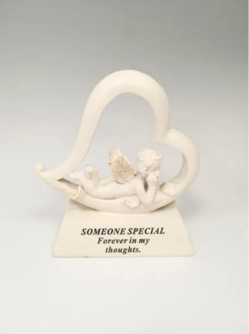 Someone Special Cherub & Heart Memorial Plaque