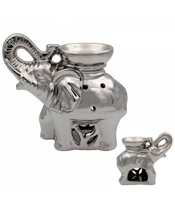 Ceramic Chrome Elephant Tealight Burner