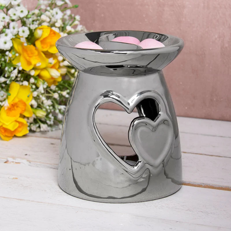 Silver Heart Tealight Burner