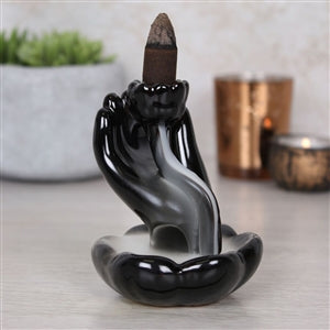 Lotus Flower And Hand Incense Backflow Burner 10cm