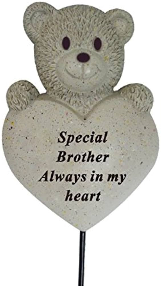 Special Brother Memorial Teddy Bear Heart Stick
