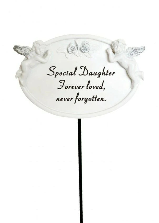 Special Daughter Twin Cherub Memorial Stake
