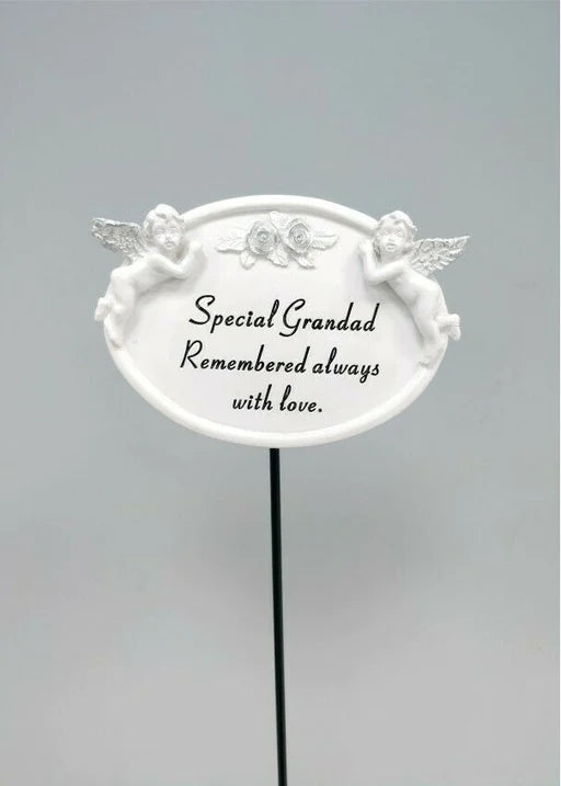Special Grandad Twin Cherub Memorial Plaque