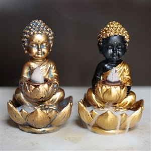 Buddha And Lotus Backflow Incense Holders Assorted