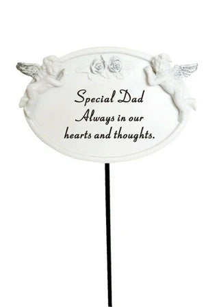 Special Dad Twin Cherub Memorial Stake