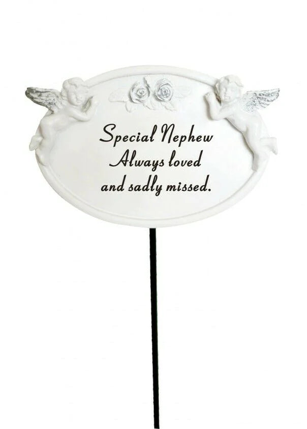Special Nephew Twin Cherub Memorial Stake