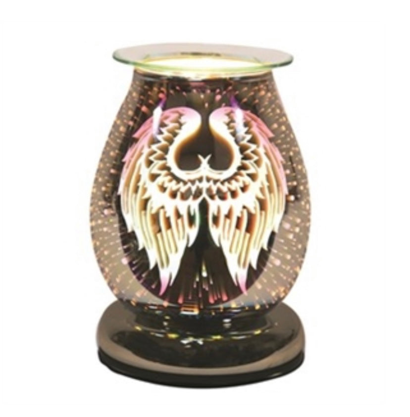 Electric Touch 3D Glass Aroma Lamp - Angel Wings