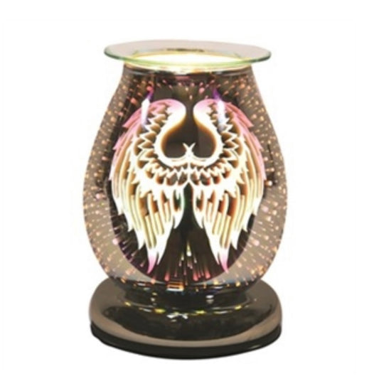 Electric Touch 3D Glass Aroma Lamp - Angel Wings